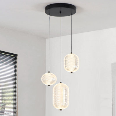 3 Lights Pendant Light Dimmable LED lights