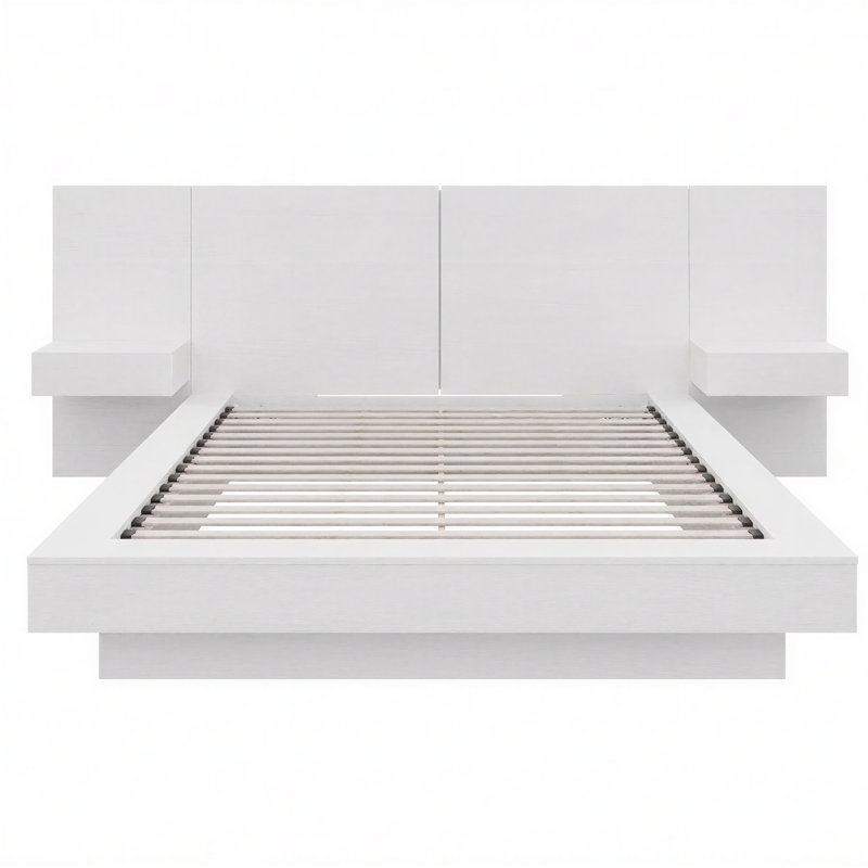 Ensemble de chambre à coucher 3 pièces Kaenen, Roi, Blanc