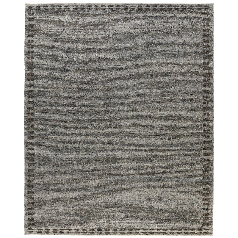 Hearthstone Hand Knotted Wool No Pattern And Not Solid Color Area Rug in Brown/Gray, Rectangle 3' x 5'