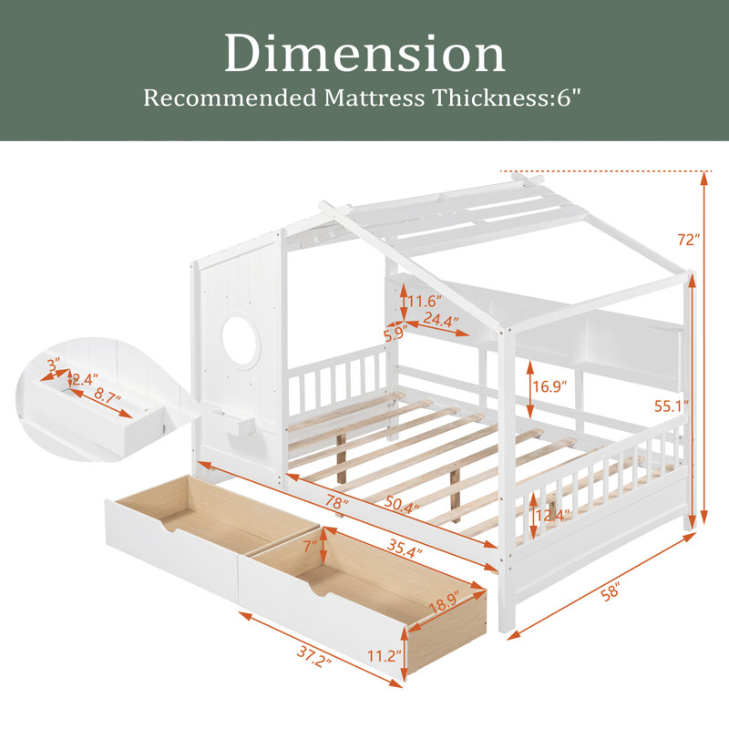 Olgrah Daybed, Full, White