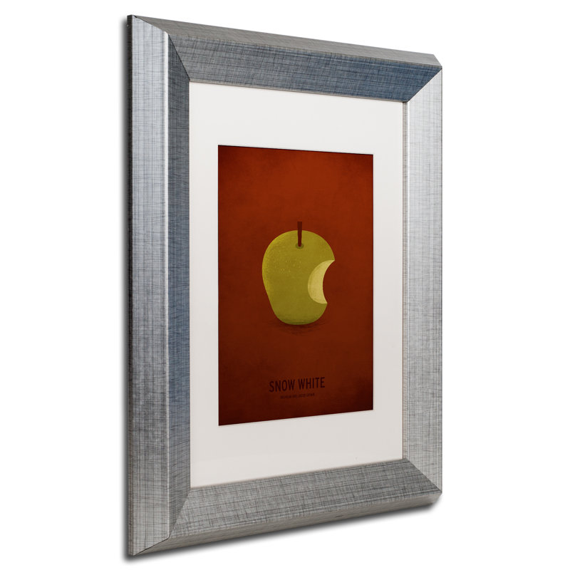 « snow white », art encadré Christian Jackson, H 20 po x l 16 po x P 0,5 po, Blanc