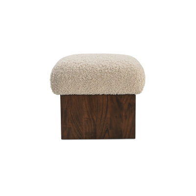 Serge Ottoman Brown Faux Fur
