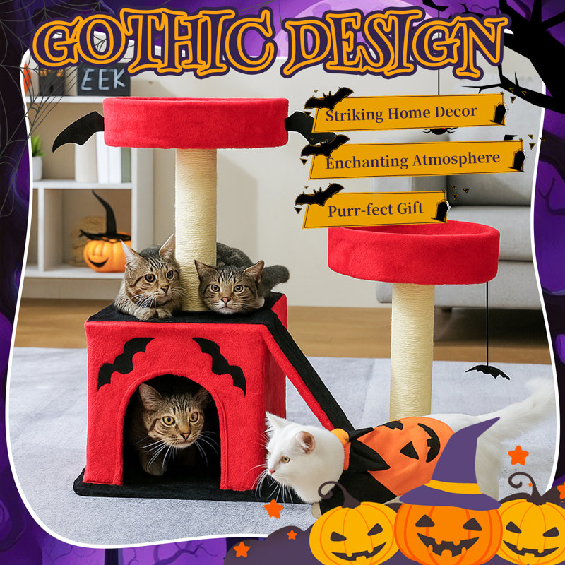 27.5'' Gothic Halloween Cat Tree