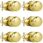 Door Knobs with Round Rosette, Keyless Lock for Bed and Bath Room