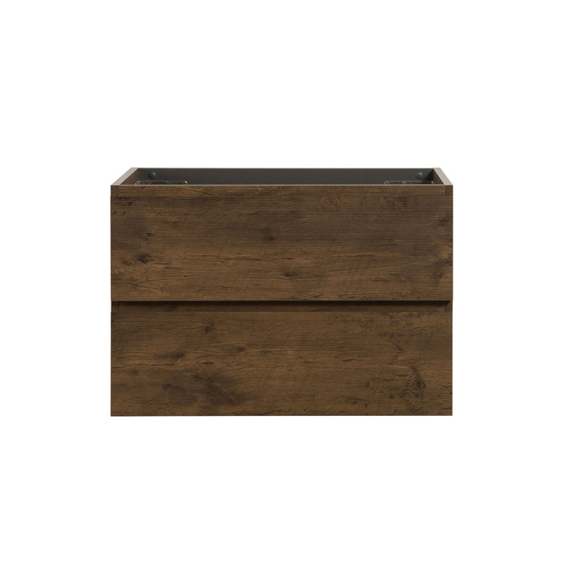 Alice-30W-105, armoire murale SANS lavabo, couleur noyer, avec deux tiroirs, pré-assemblée, Walnut