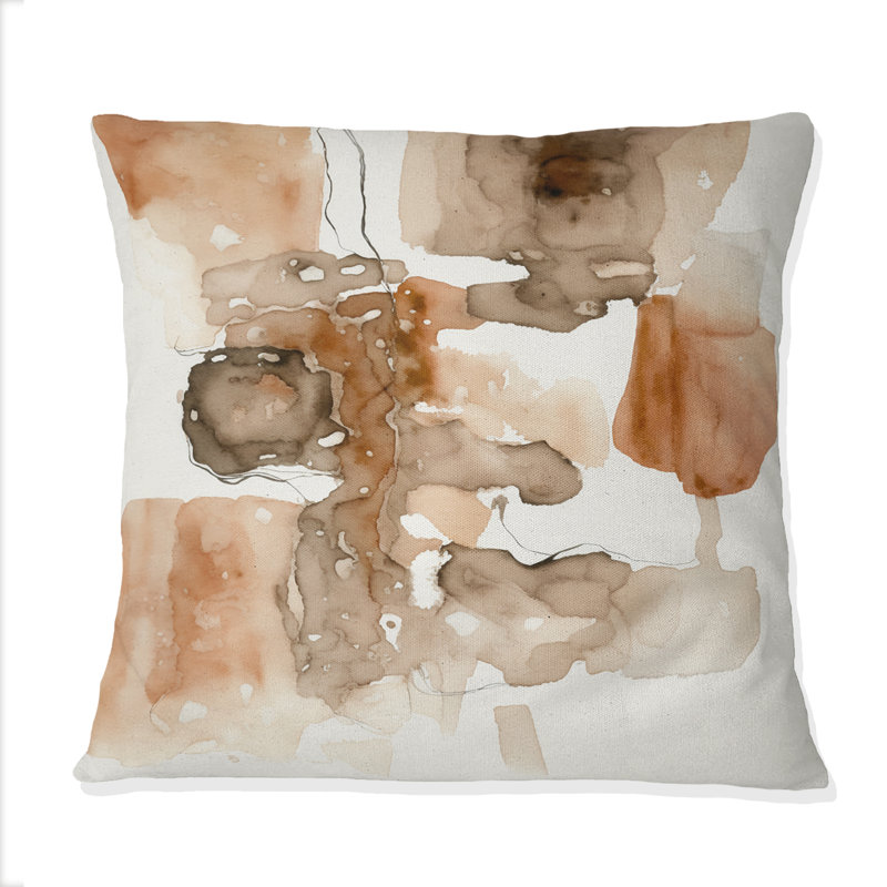 Coussin décoratif à imprimé liquide à l'encre liquide «Earth Tones IV»
