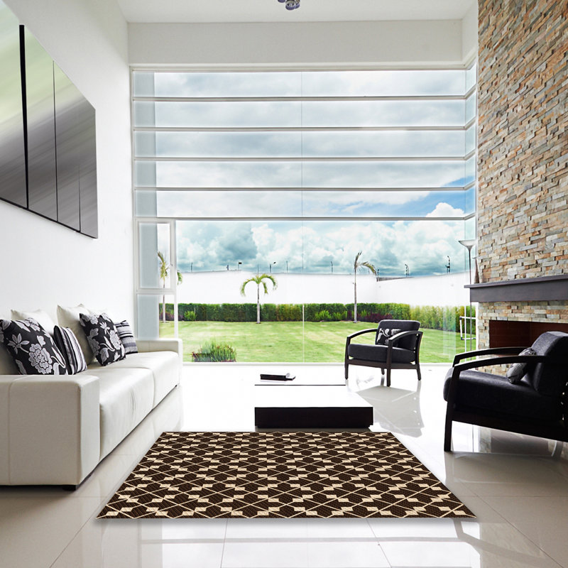 Performance Wool Geometric Indoor Rug, Square 4'