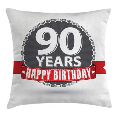 90th Birthday Indoor / Outdoor 26" Throw Pillow Cover