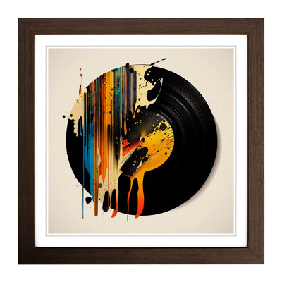 Vinyl Record Abstract Expressionism - Framed Print