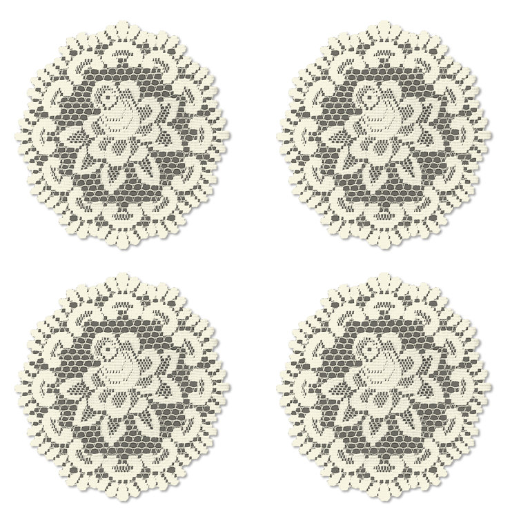 Fausto Polyester Floral Round Doily