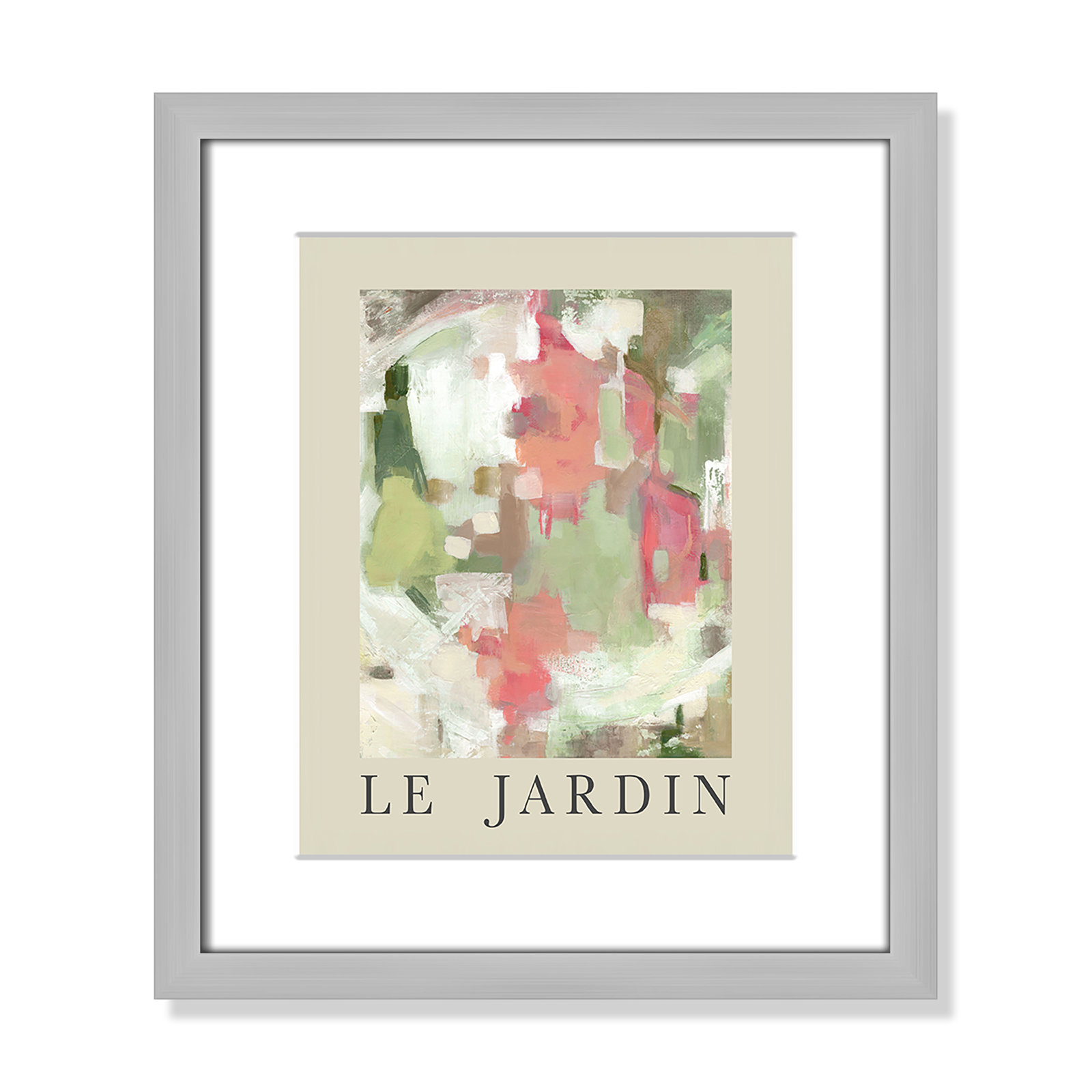 Riya "Le Jardin" Print by Carol Robinson, Silver Single Picture Frame, Yes, 15" H x 13" W x 1.25" D