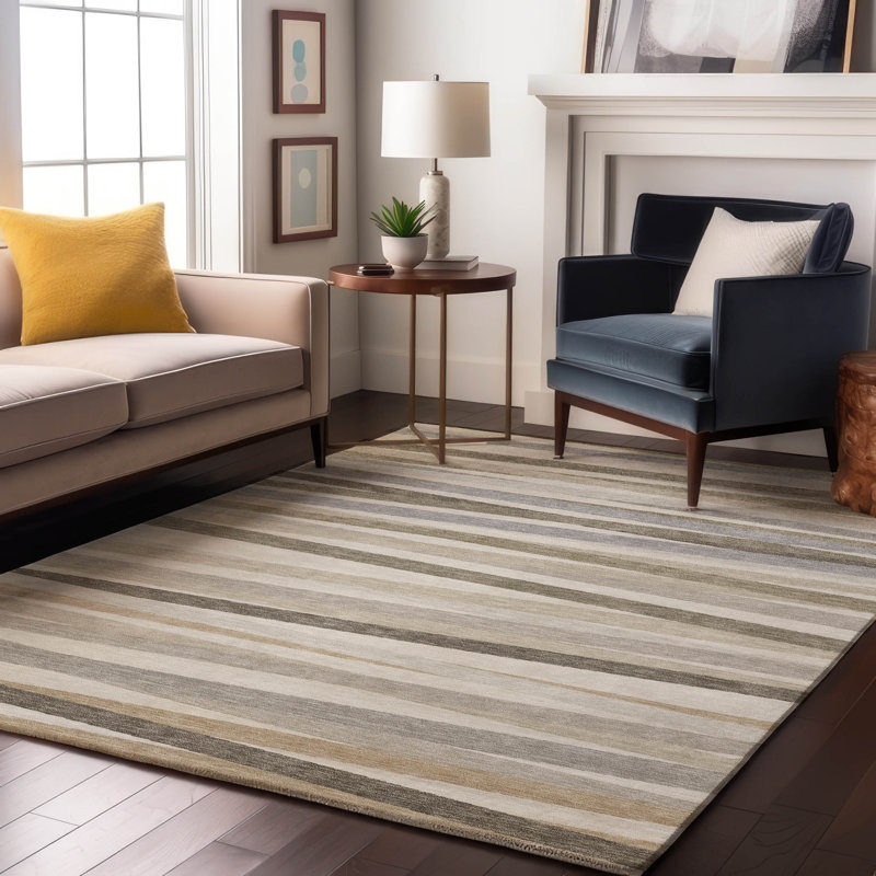Premium Machine Washable Natoma AMF997 Stripes Rug, Rectangle 2'6" x 3'10"