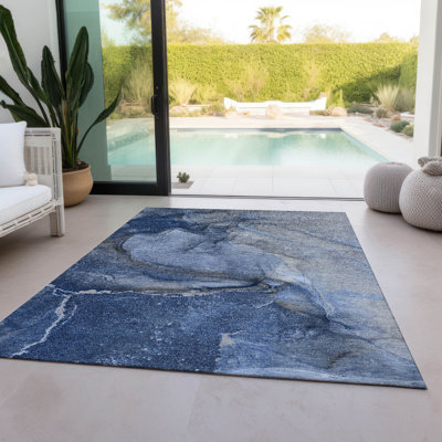Bhola Washable Abstract Indoor / Outdoor Rug