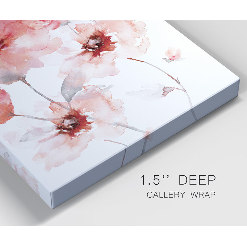 Translucent Blush I - ensemble de 2 reproductions d'art, Pas de tapis, H 32 po x l 48 po x P 1 po, Toile tendue