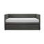 Lit de jour simple avec couchette, tissu gris foncé