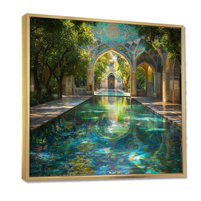 Persan, jardins, Téhéran, iran I, art mural, paysage, salon