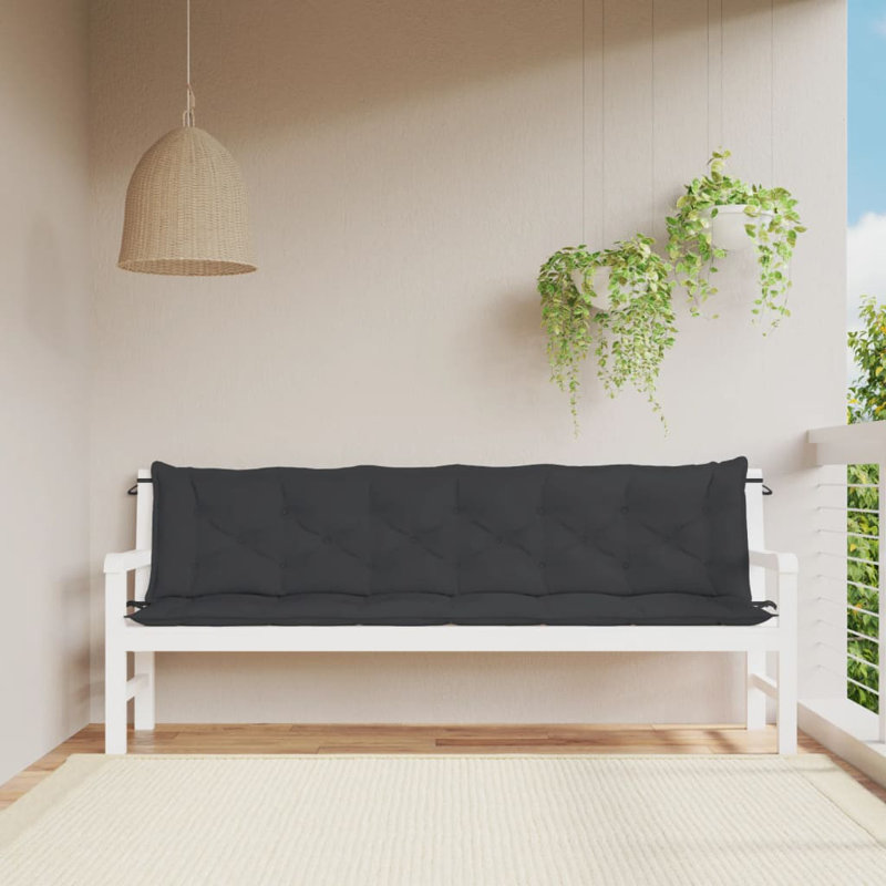 Outdoor 2.8'' Bench Seat / Back Cushion, 78.7" x 19.7", Black