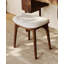 Mid-century modern solid black walnut vanity table all-in-one multi-functional solid wood makeup desk