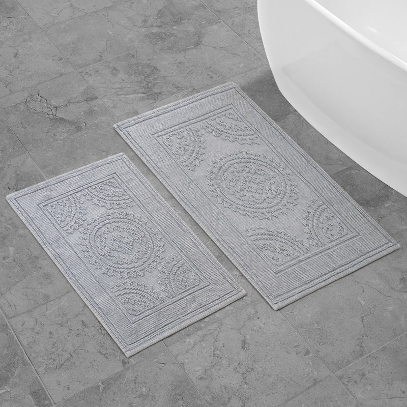  2-Piece Bath Rug Set, Light Gray