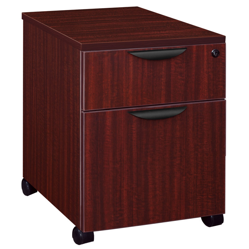 Legacy Box File Mobile Pedestal Drawer Unit, Mahogany