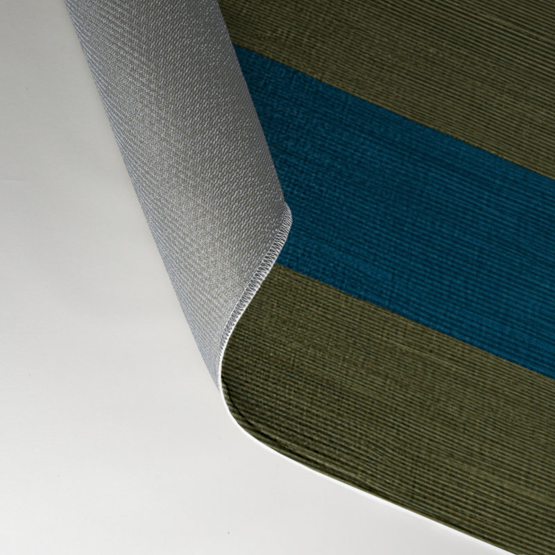 Tapis intérieur / extérieur vert HorizontalStripes, Rectangle 5 pi x 7 pi