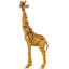 Sculpture Cole et girafe debout debout en résine grise avec des taches texturées et des accents floraux