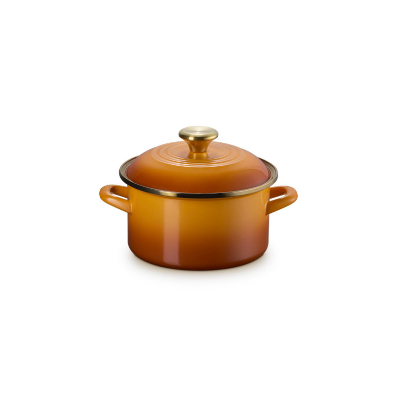Le Creuset Enamel On Steel Petite Stockpot With Gold Rim, 3.8 Qt. - , Orange