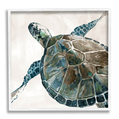 " Beige Sea Turtle Swimming " by Carol Robinson