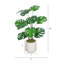 Plante artificielle tropicale Monstera Deliciosa en pot blanc, 30 pouces