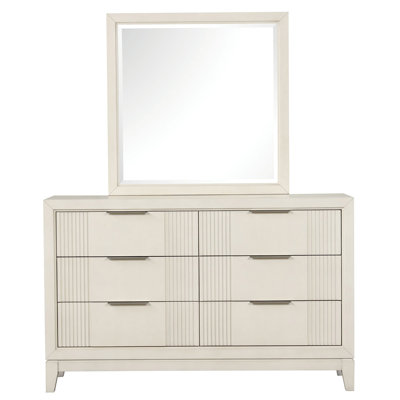 Commode blanche antique avec miroir