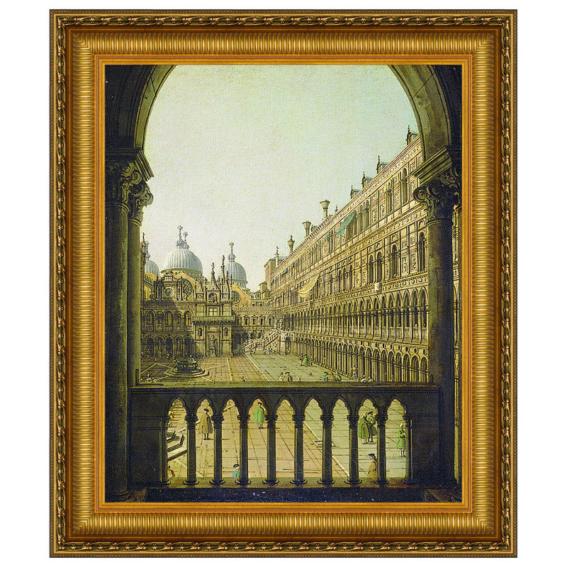 Par Giovanni Antonio Canal - reproduction d'art sur toile, H 33,25 po x l 28,75 po x P 1,875 po