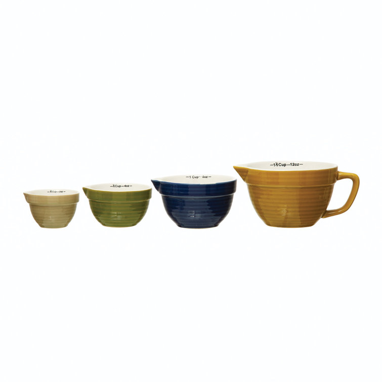 Gracie Oaks Alesja 4-Piece Ceramic Measuring Cup Set(incomplete) one broken and chipped 