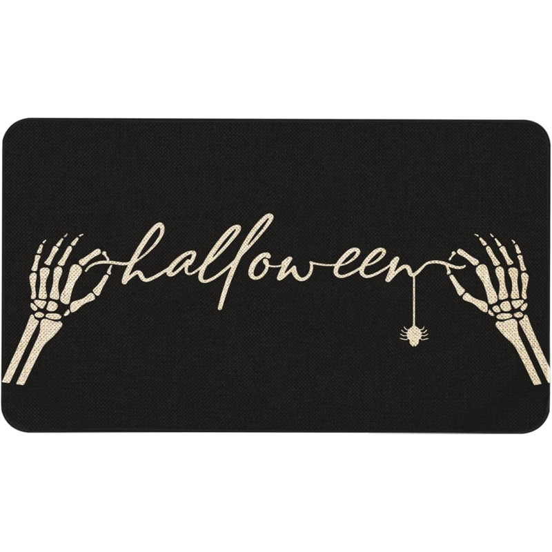 Halloween Door Mat 30 X 17 Inch Halloween Skull Doormat Indoor Outdoor Entrance Floor Mat Non Slip Halloween Decor Rubber Welcome Mats
