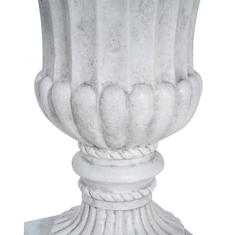Urne de jardin pour l'extérieur, blanc antique, Blanc antique