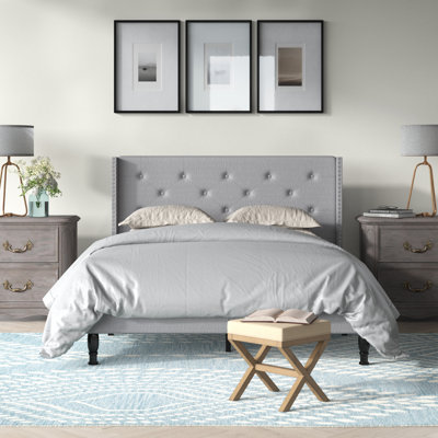 Upholstered Wingback Bed