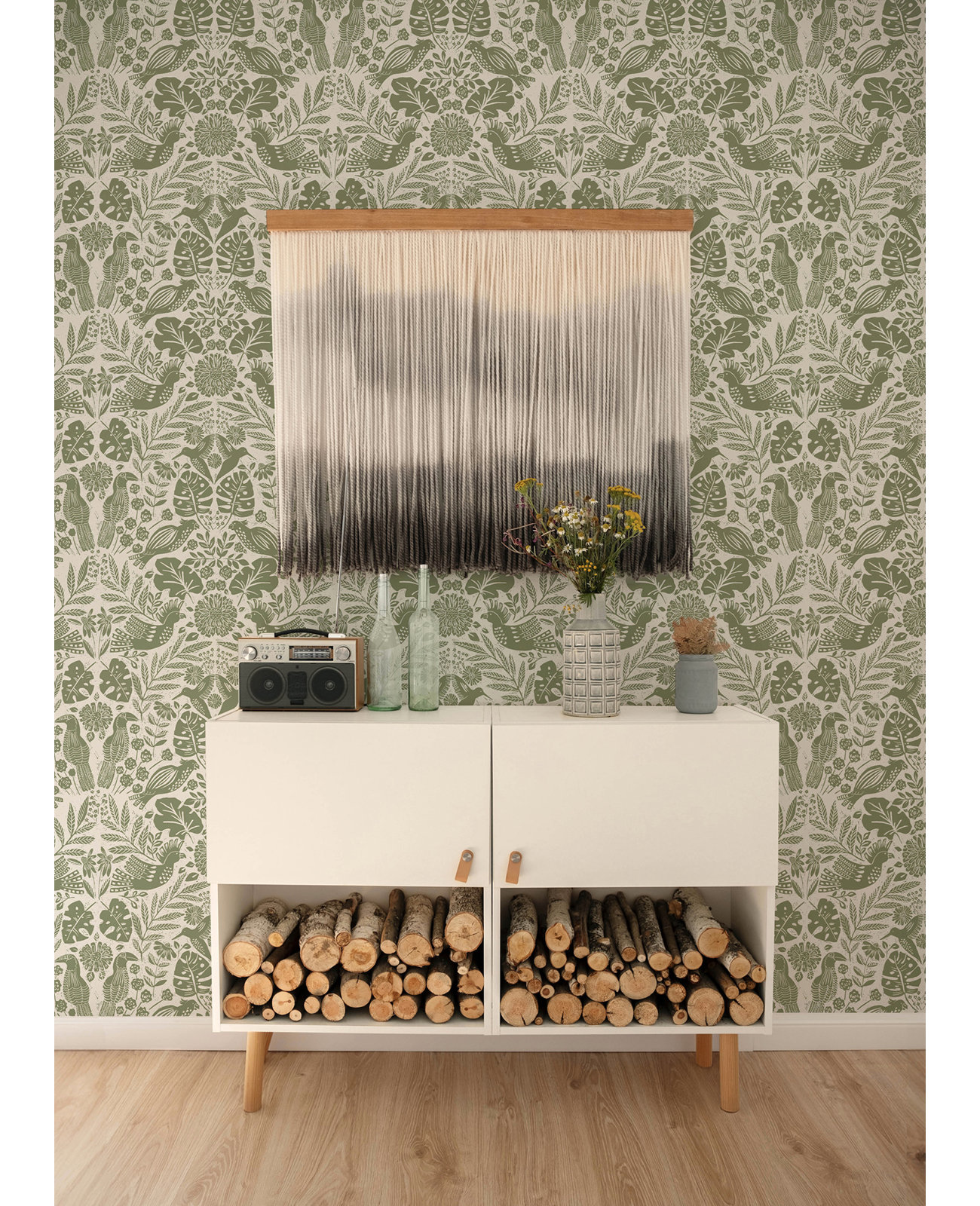 Pomona Floral Wallpaper, Green
