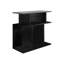 Table de chambre à coucher contemporaine avec 6 tablettes - stratifié noir et gris, style moderne pour le salon