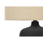 Lighting, H 24 po, lampe de table, céramique noire, abat-jour beige, contemporain