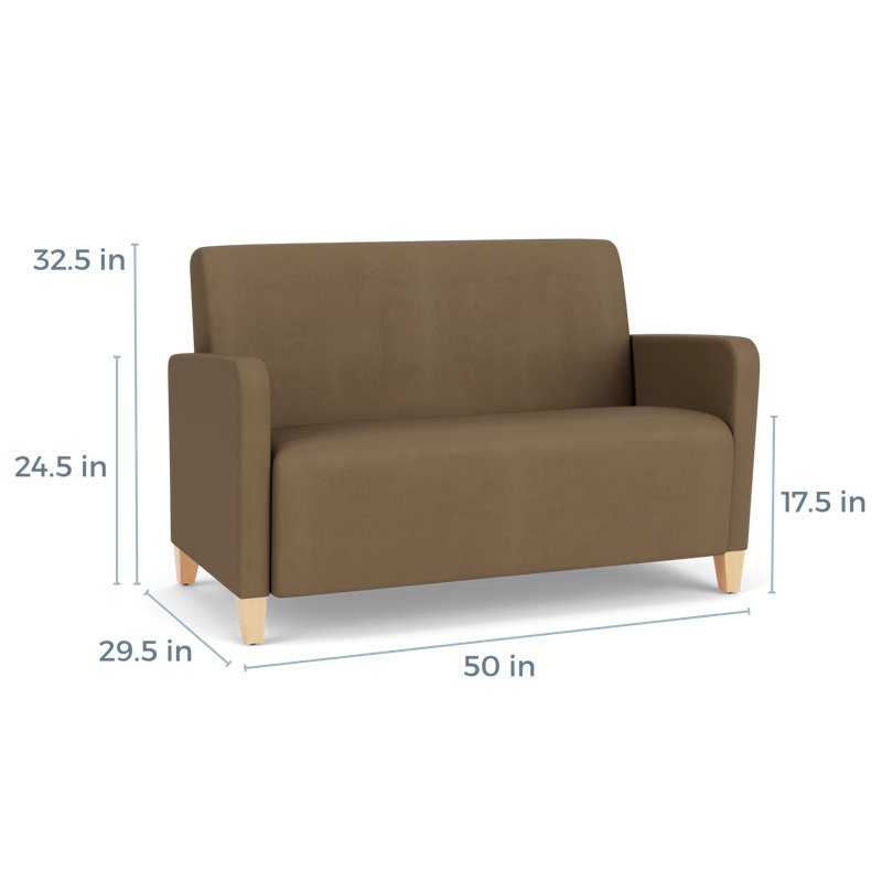 Causeuse de réception Ravenna, Bois naturel, Patriot Plus taupe