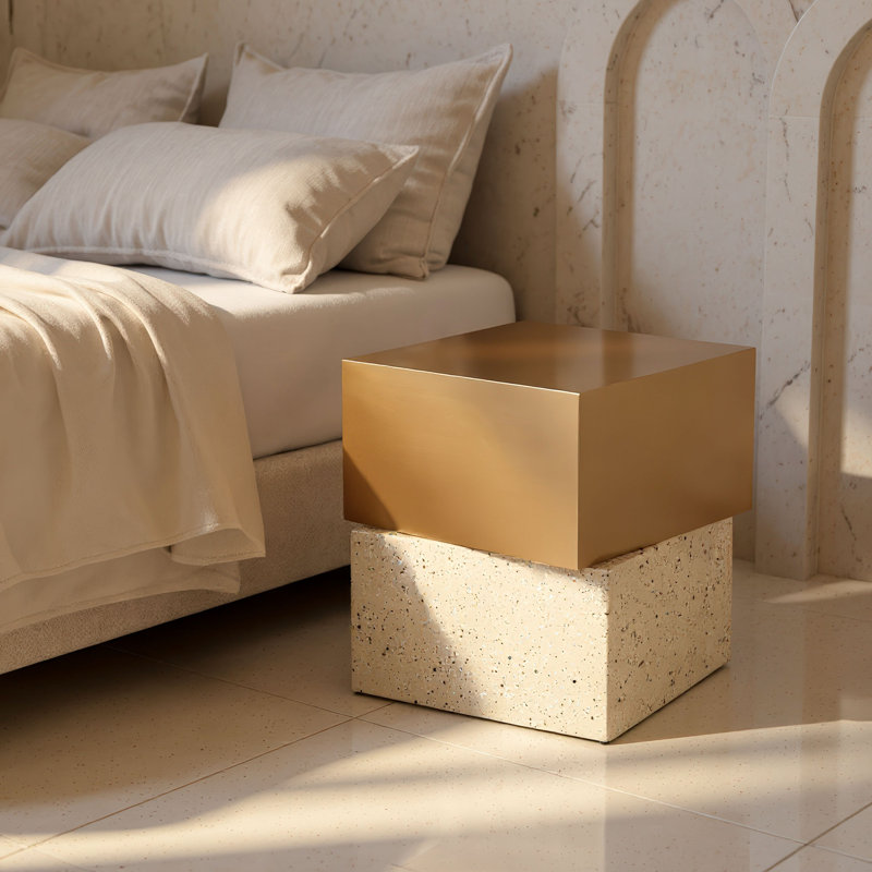 Table d'appoint Cinza or et beige