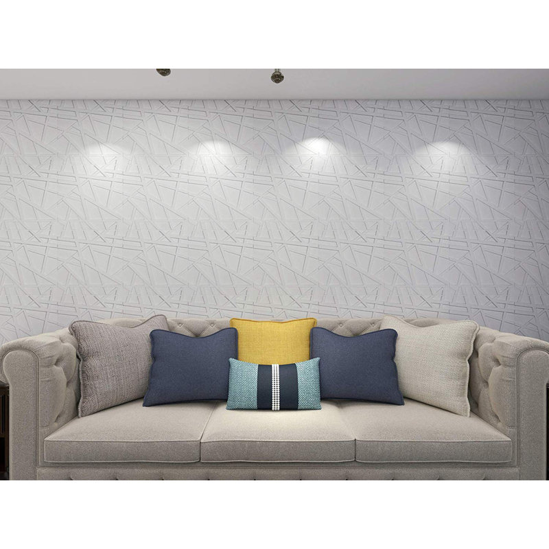 Panneau mural 3D 19,7 po x 19,7 po, panneaux de revêtement mural en PVC texturé pour décoration murale intérieure (paquet de 12)
