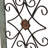 Wood Arched Window Inspired Scroll Light Blue Wall Decor with Metal Scrollwork Relief