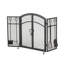 Pare-étincelles moderne en fer avec portes et outils, noir mat, 50,5 po x 32 po 5,5 po et noir mat inclus, 50,5 W 32 H 5,5 P
