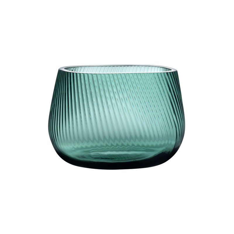 Vase en cristal sans plomb Opti, Vert, H 5,43 po x l 7,17 po x P 7,75 po