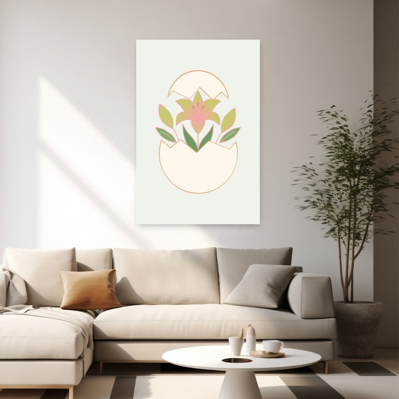 Reproduction d'art mural de fleur de lys délicat minimaliste abstrait fleur de lis nature, 60" H x 40" W