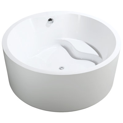 59" Square Freestanding Soaking Acrylic Bathtub