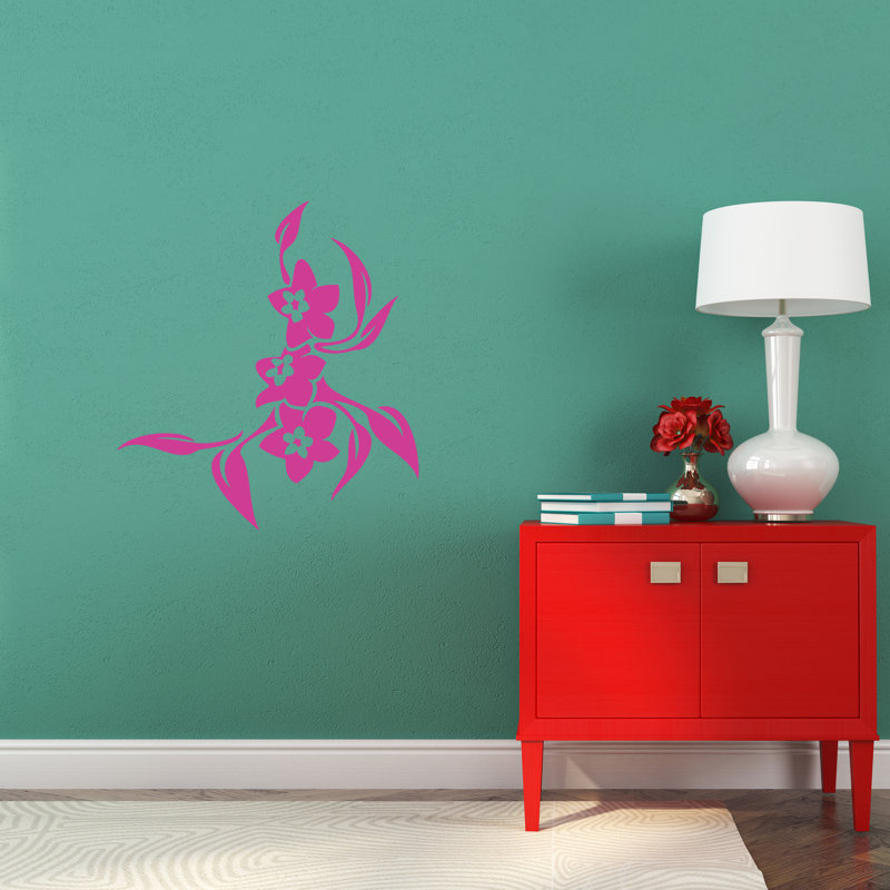 Adhésif décoratif fleurs Galusha, Rose vif