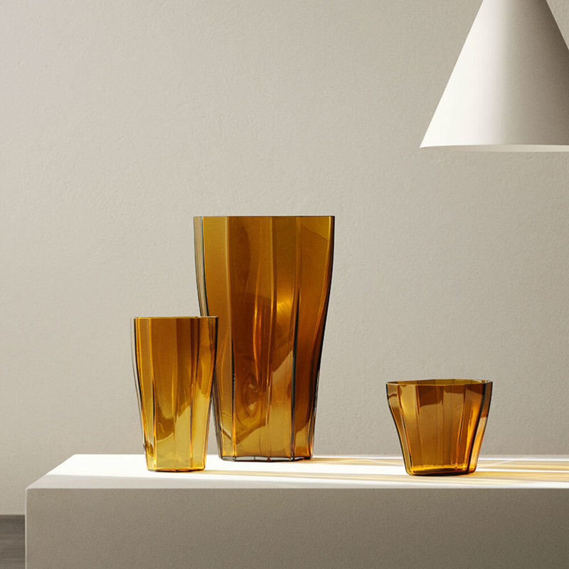 Reed Handmade Glass Table Vase, Amber