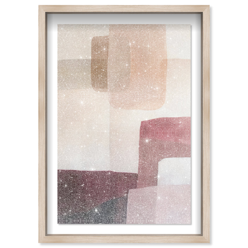Ruby Dreams I Shadowbox Abstract Print by Oliver Gal, Black Frame, 10 x 15, 55.5"H x 37.5"W, Natural Oak Frame