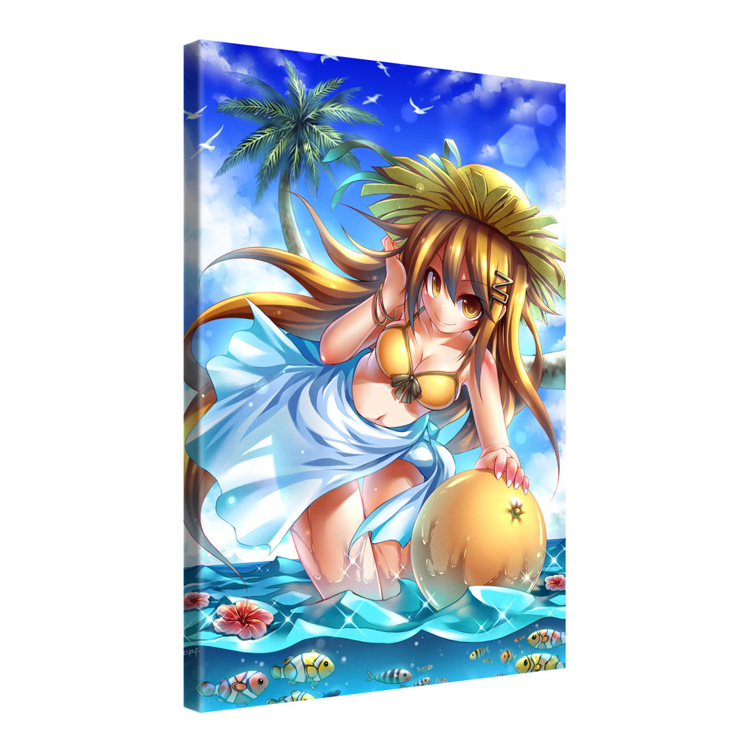 Beach Fun – Premium Leinwanddruck– Anime Kollektion Von Emperpep